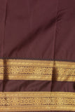 Mauve Purple and Chocolate Brown kanchi semi silk saree