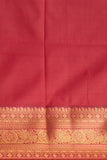 Grey green and Blood red kanchi soft silk saree