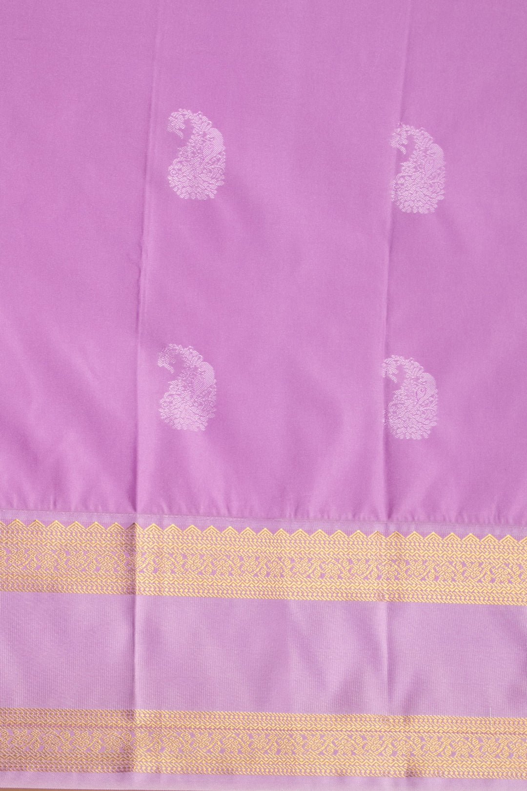 Orchid purple and Lavender Retta Patta Border semi silk saree