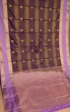Palatinate Purple and Lavender Retta Patta Border soft silk saree