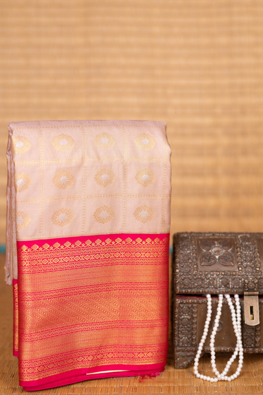 Dusky rose and Rani pink kanchi soft silk saree