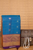 Peacock blue  and True purple kanchi soft silk saree