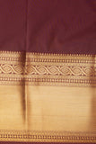 Bright orange and Hickory Brown kanchi semi silk saree