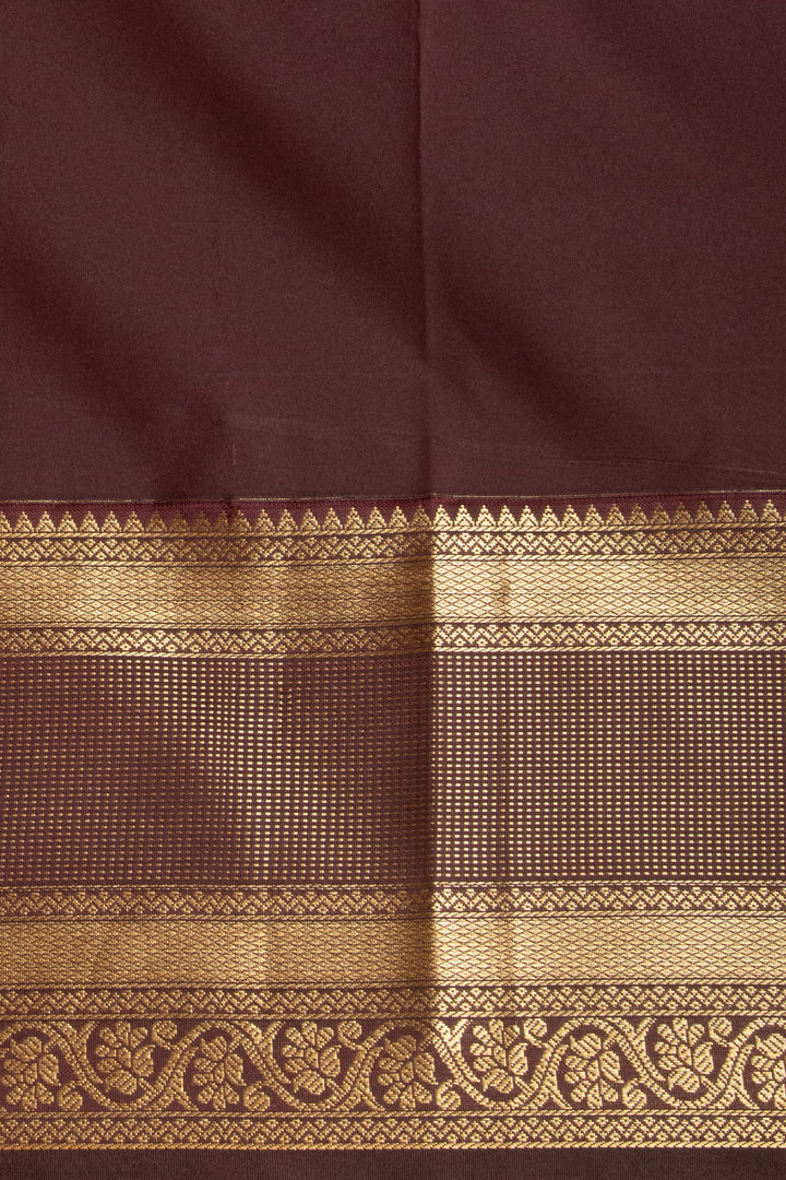 pumpkin orange and Chocolate Brown semi silk saree