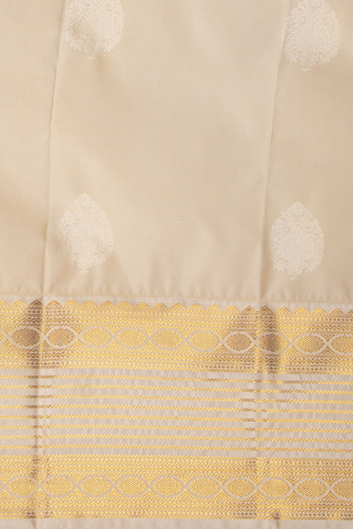 Persimmon orange and Offwhite semi silk saree