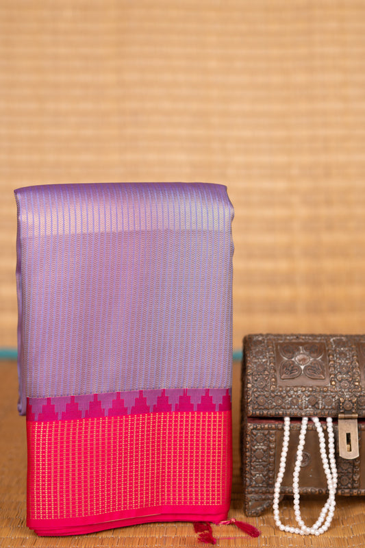 Amethyst Purple and Rani pink Soft silk saree