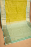 Lime green and Pastel green soft silk saree