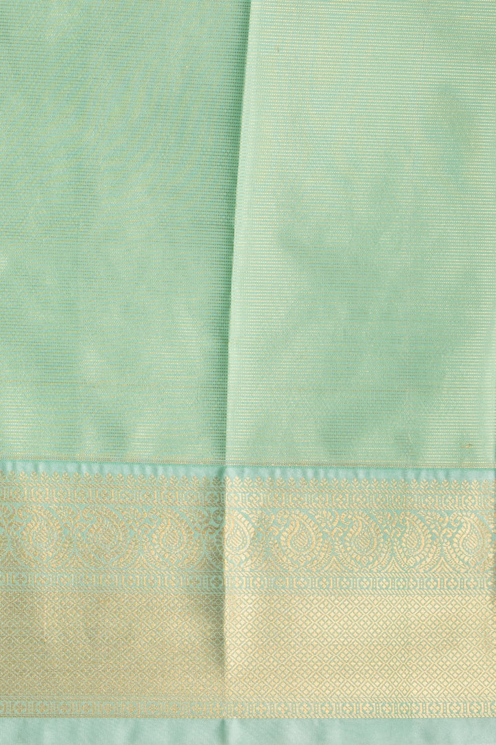 Lime green and Pastel green soft silk saree