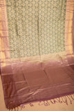 Basil green and Mauve soft silk saree
