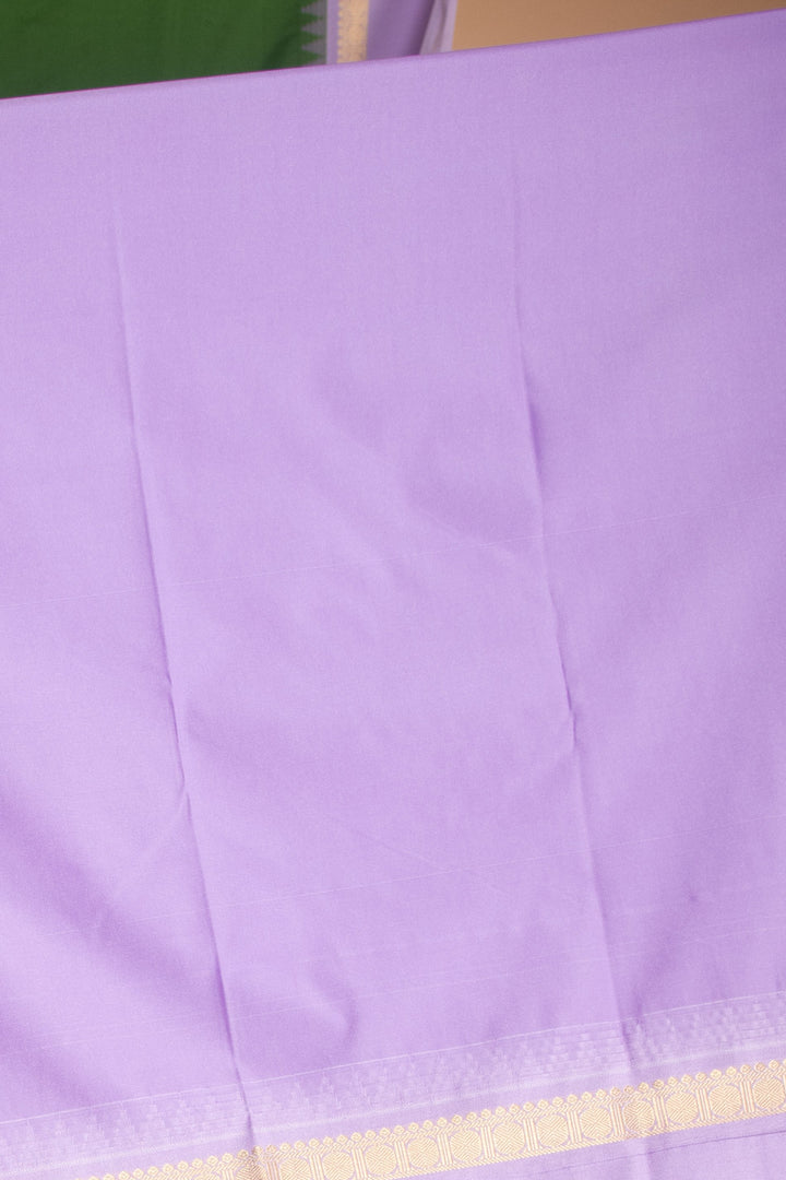 Avocado green and Lilac semi silk saree