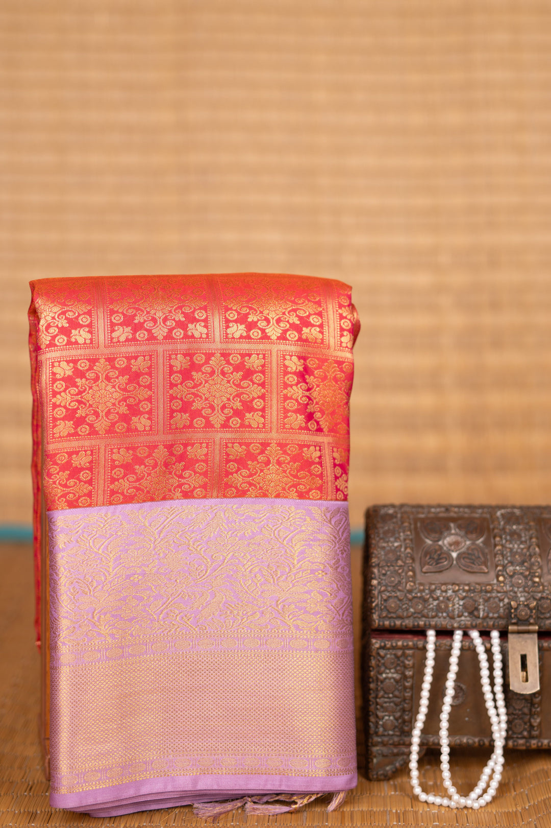 Dual Tone Pink and Lavender soft silk saree