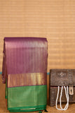Palatinate Purple and Lawn green soft silk saree