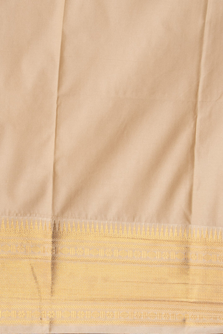 Teal green and Off white soft silk saree