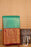 Dual Tone Teal green and Maroon soft silk saree