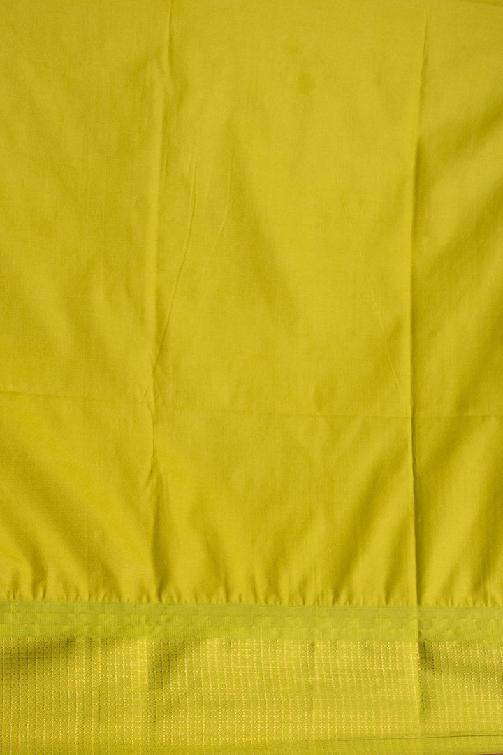 Peach and Chartreuse green soft silk saree