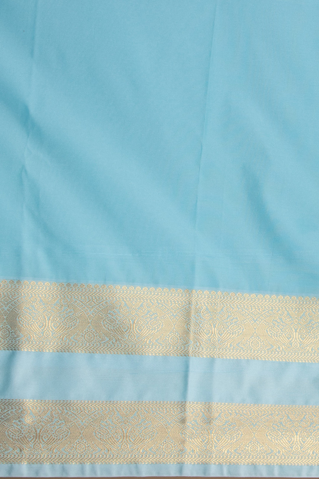 Wine Brown and Sky blue Retta Patta Border semi silk saree