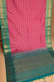 Rose Pink and Dual tone green Designer soft silk saree