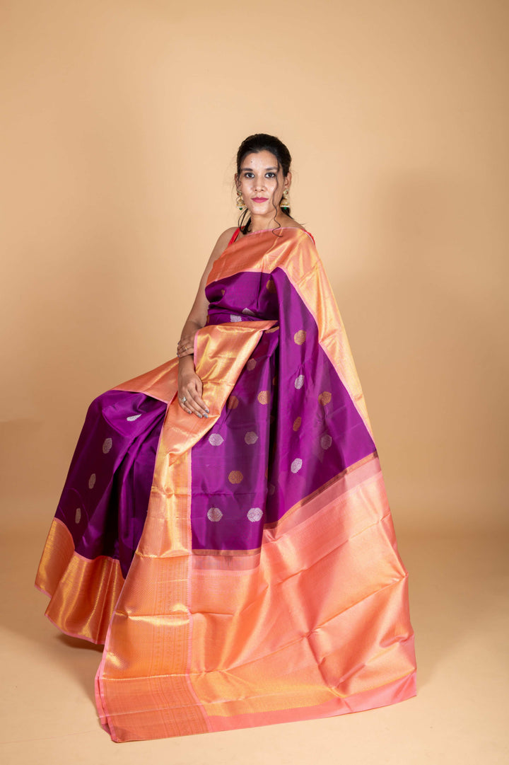 purple colour pattu saree