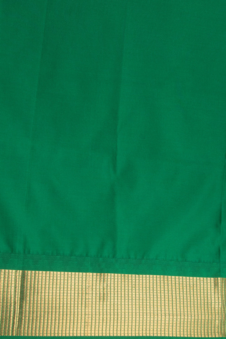 Neon orange and Forest green Brocade soft silk saree