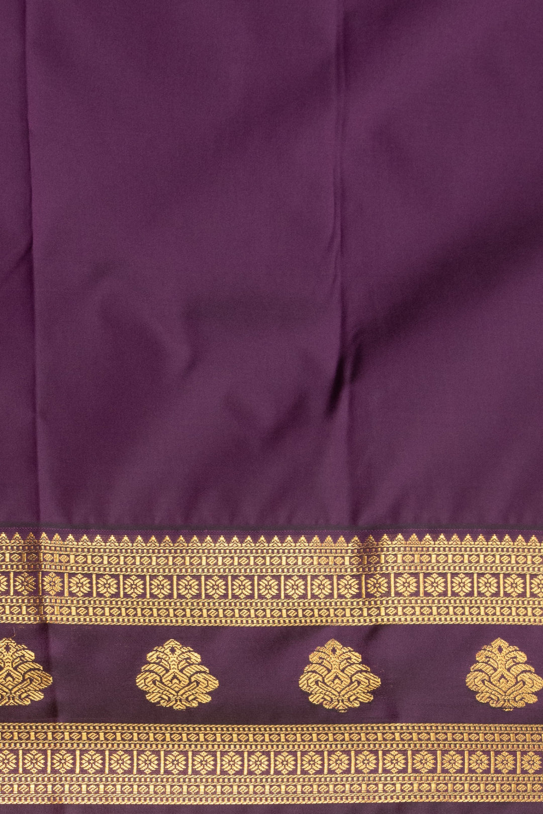 Bright orange and Plum purple  Retta Patta Border semi silk saree