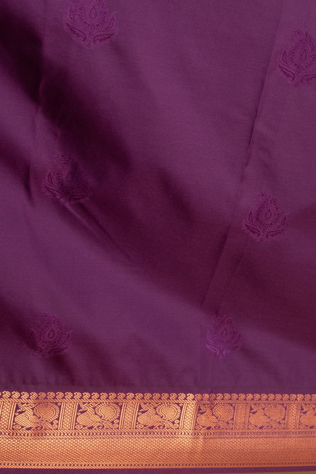 Chartreuse green and Palatinate purple Korvai semi silk saree