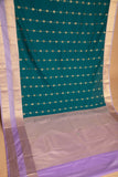 Teal Blue and Pastel Lavender Butta semi silk saree