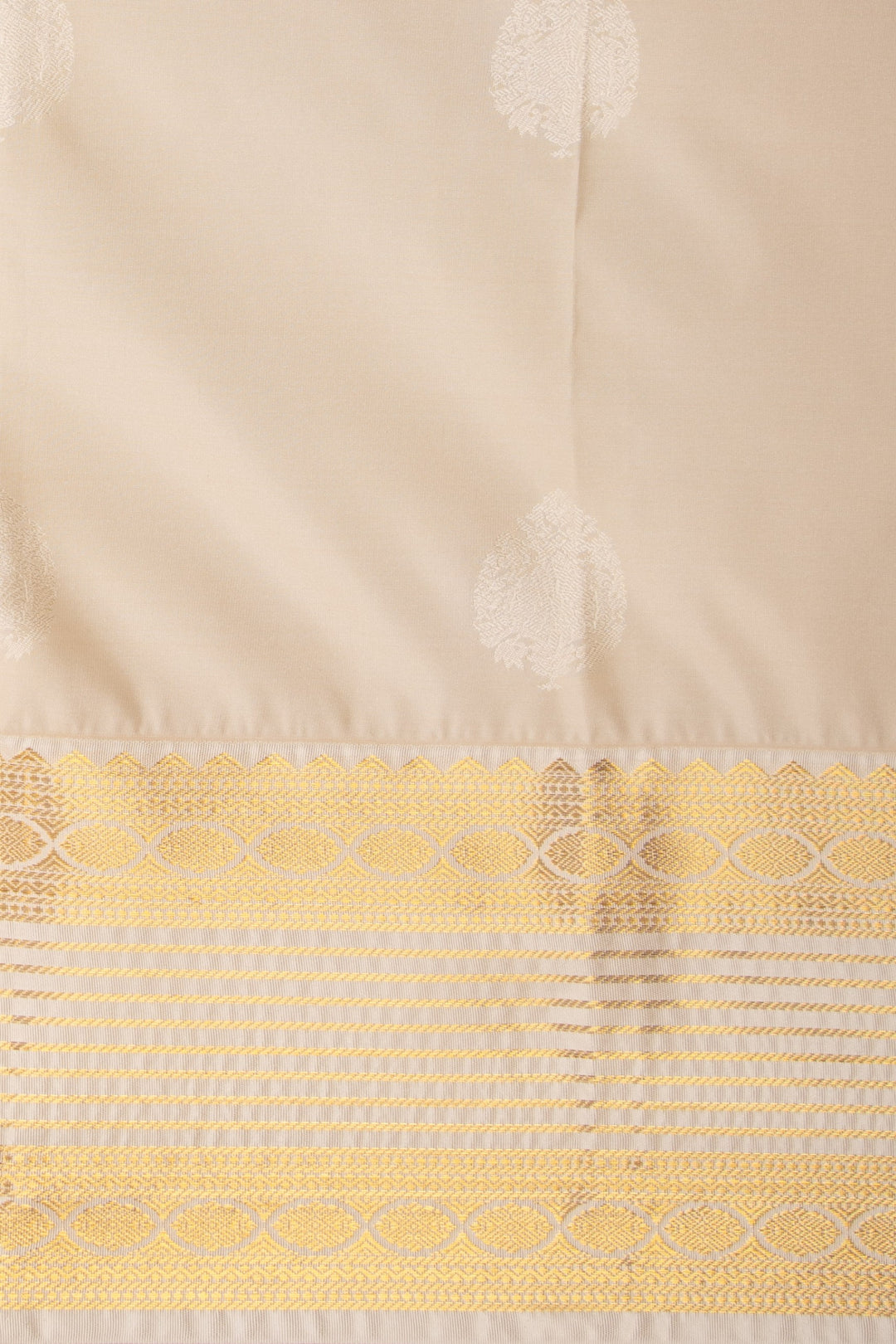 Bottle green and Offwhite Butta semi silk saree