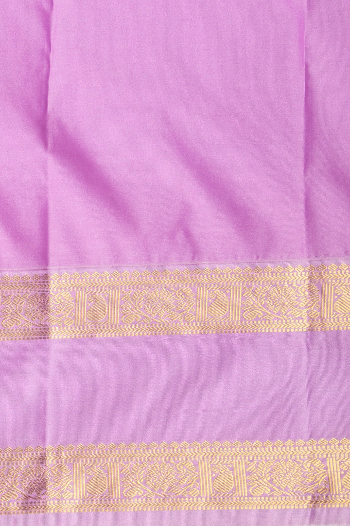 Navy Blue and Lavender Semi silk saree