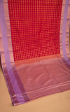 Raspberry Pink and Lavender Retta Patta Border semi silk saree