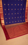 Royal Blue and Magenta Butta semi silk saree