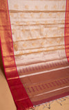Golden Orange and Pink Tissue silk saree