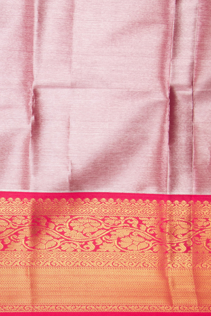Golden Orange and Pink Tissue silk saree