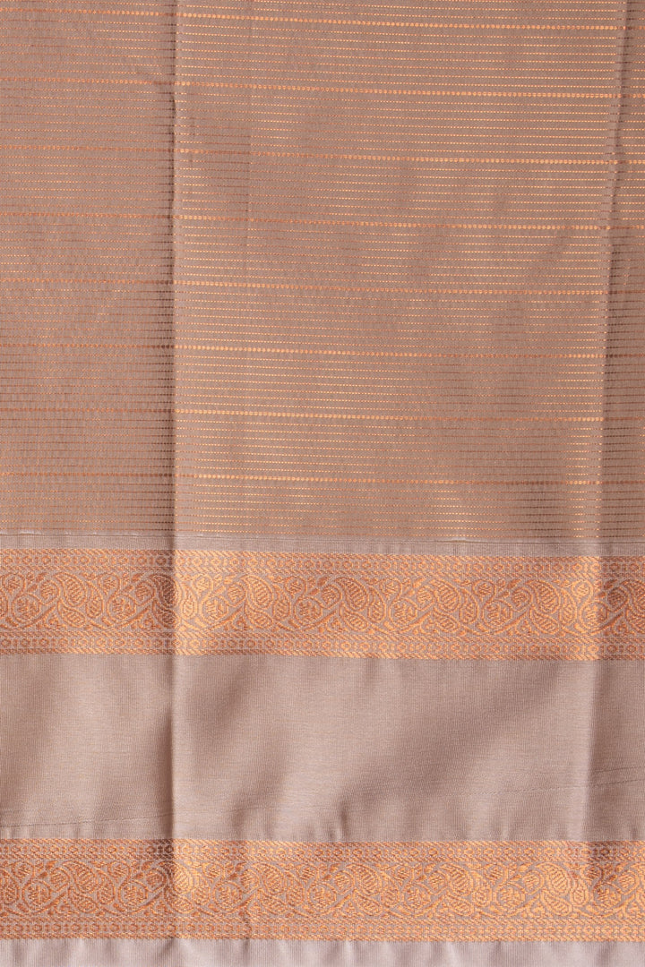 Papaya Orange and Cement grey Vairaoosi semi silk saree