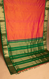 Dual Tone Orange 9 yard Pure silk saree