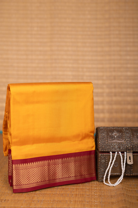 Turmeric Yellow 9 yard pure silk saree