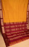 Turmeric Yellow 9 yard pure silk saree