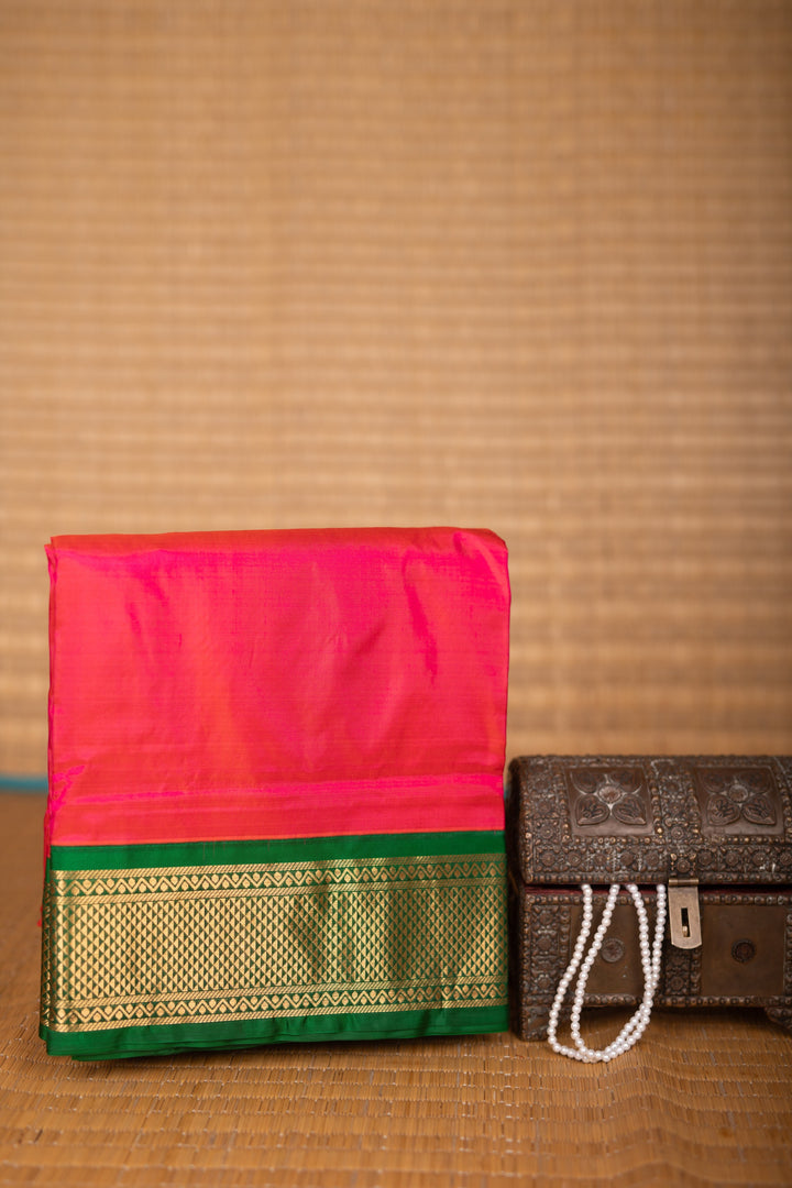 Dual Tone Pink 9 yard pure silk saree