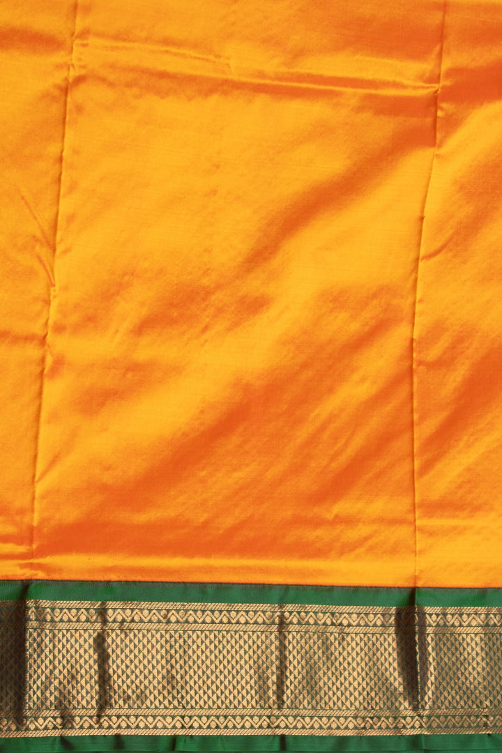 Mango yellow 9 yard pure silk saree