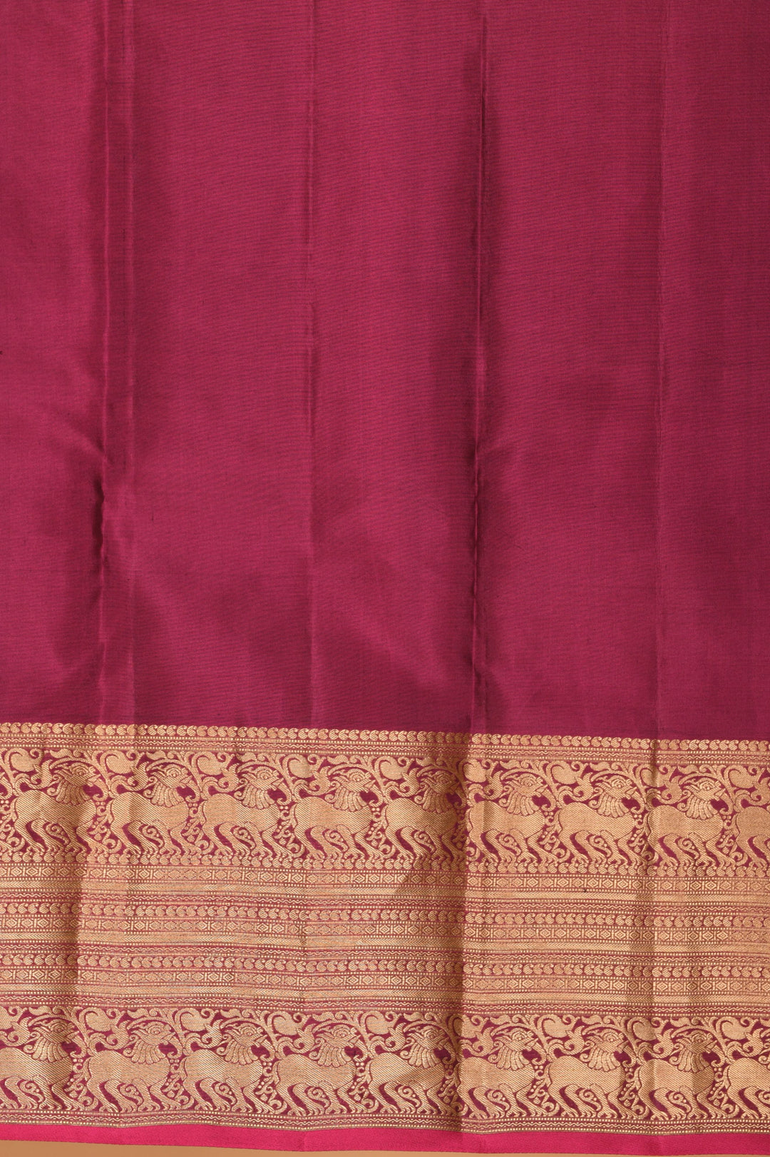 Zinc grey and Wildberry Big Border pure kanchi silk saree