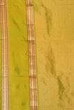 Royal Yellow and Dual Tone Green Retta Patta Border pure kanchi silk saree