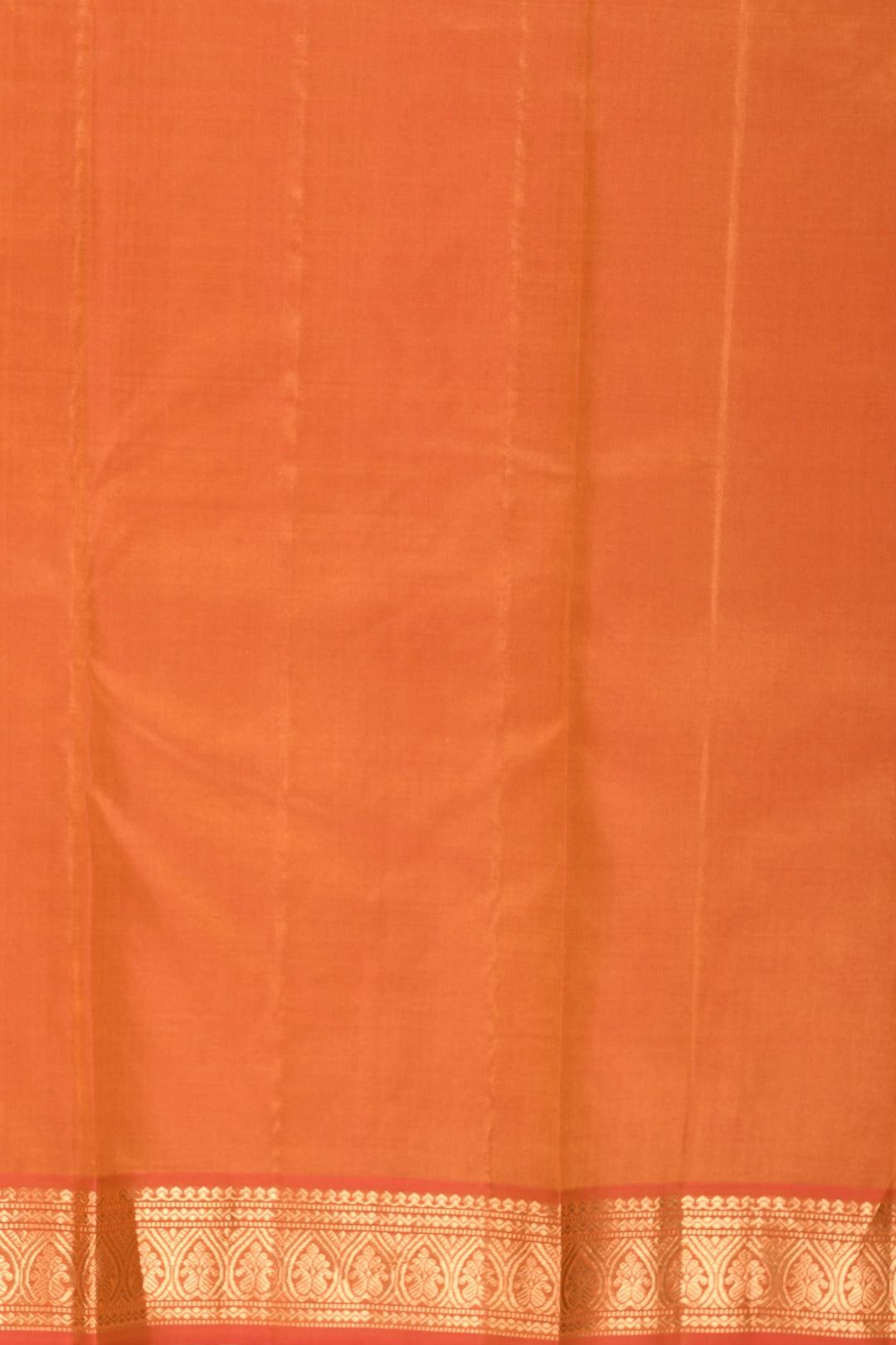 Dual Tone Green and Dual Tone Orange Small Border kanchi pure silk saree