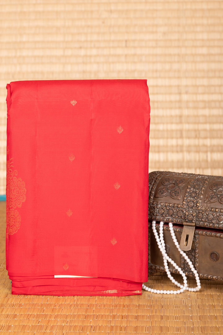 Chilli Red Borderless Pure Touch silk saree