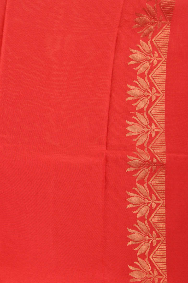 Chilli Red Borderless Pure Touch silk saree