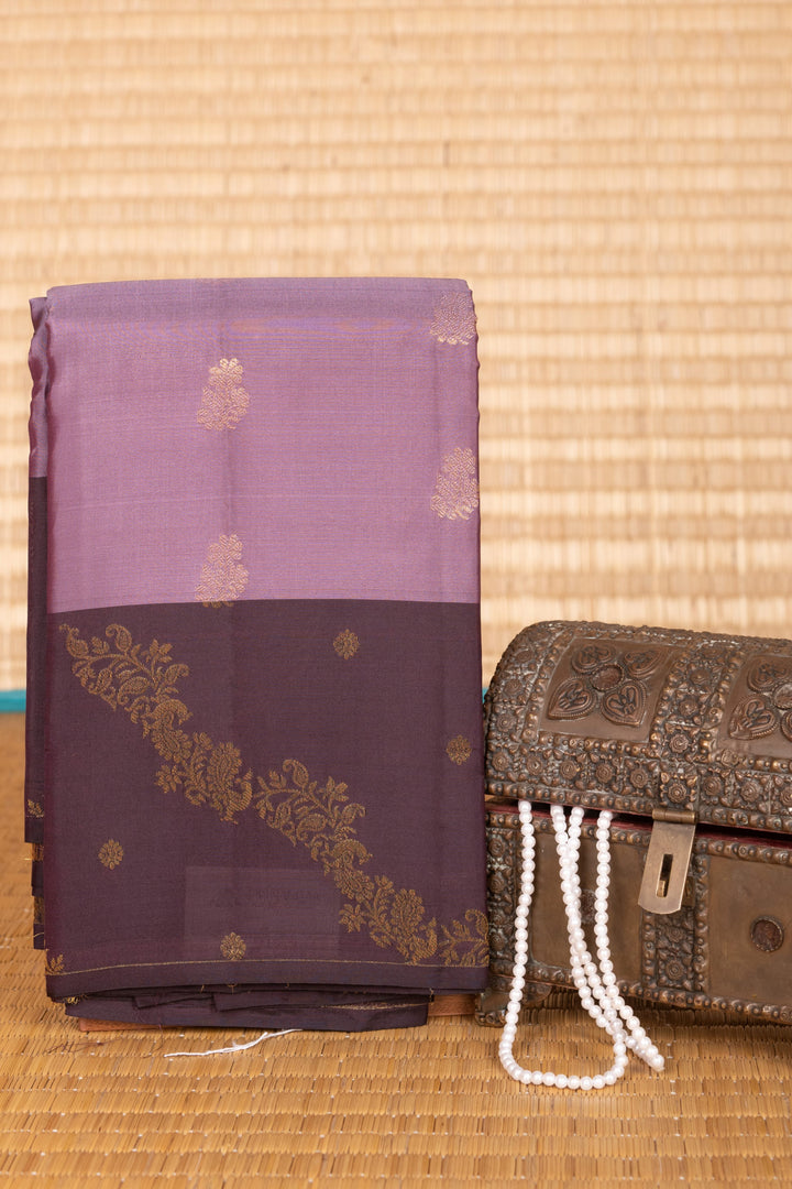 Purple Heart and Blackberry Designer Pure Touch silk saree