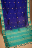 Royal Blue and Turquoise Blue kanchi Silk Cotton saree