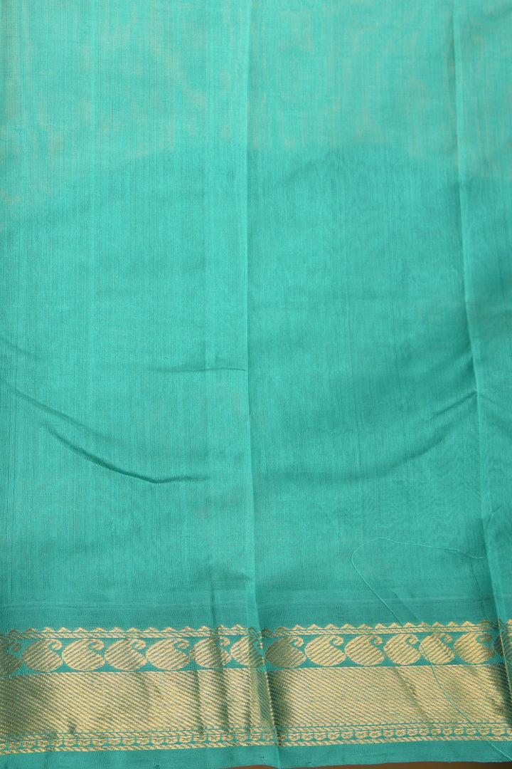 Royal Blue and Turquoise Blue kanchi Silk Cotton saree