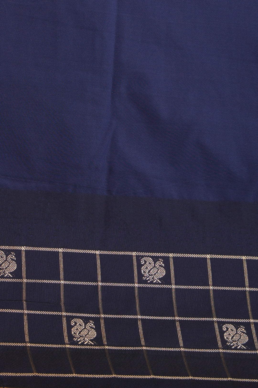 Azure Blue and Navy Blue Traditional semi silk saree