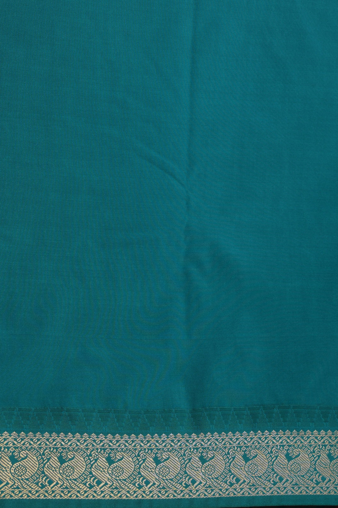 Milagai Pazham and Teal Green Small Border semi silk saree
