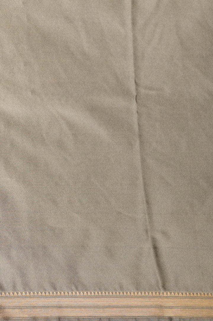 Sacramento Green and Steel Grey Small Border semi silk saree