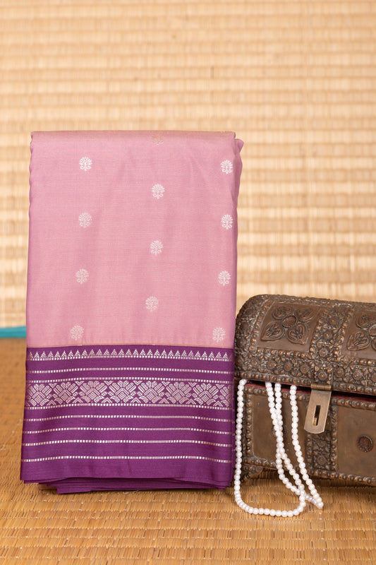 Mauve Purple Butta semi silk saree